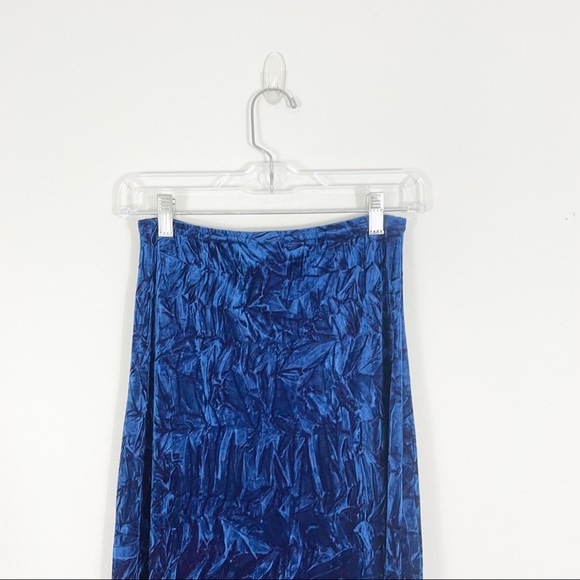 Limited Too Y2K Girls Blue Velvet Maxi Skirt Stretchy Fit Size 14 - Picture 2 of 10